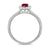 9ct white gold 6x4mm oval ruby & diamond cluster ring with diamond set shoulders 0.20ct