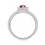 9ct white gold 6x4mm pear shape ruby & diamond cluster ring  0.10ct