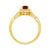 9ct gold 6x4mm octagon ruby & diamond cluster ring 0.14ct