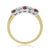9ct gold 3.30mm round ruby & diamond half et ring  0.20ct