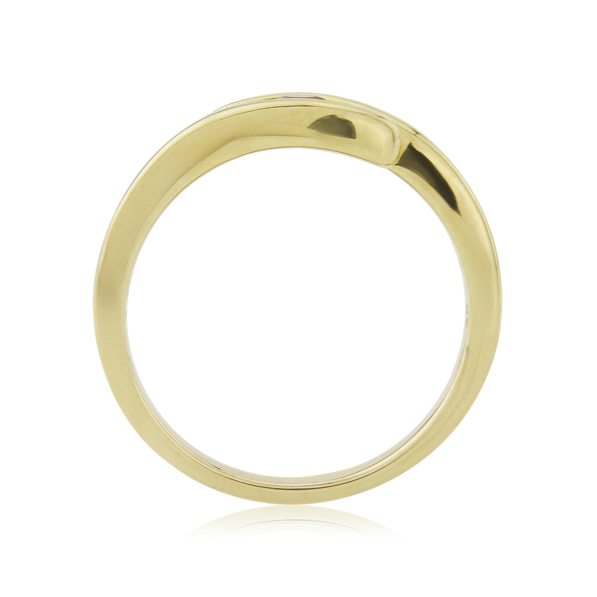 9ct gold 3.50mm round ruby & diamond crossover ring 0.13ct