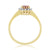 9ct gold 6x4mm oval ruby & diamond cluster ring 0.12ct
