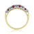 9ct gold 3.50mm round ruby & diamond half et ring 0.22ct