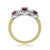 9ct gold triple oval (1x7.50 & 2 x 6x4.00mm )ruby & diamond cluster ring 0.21ct