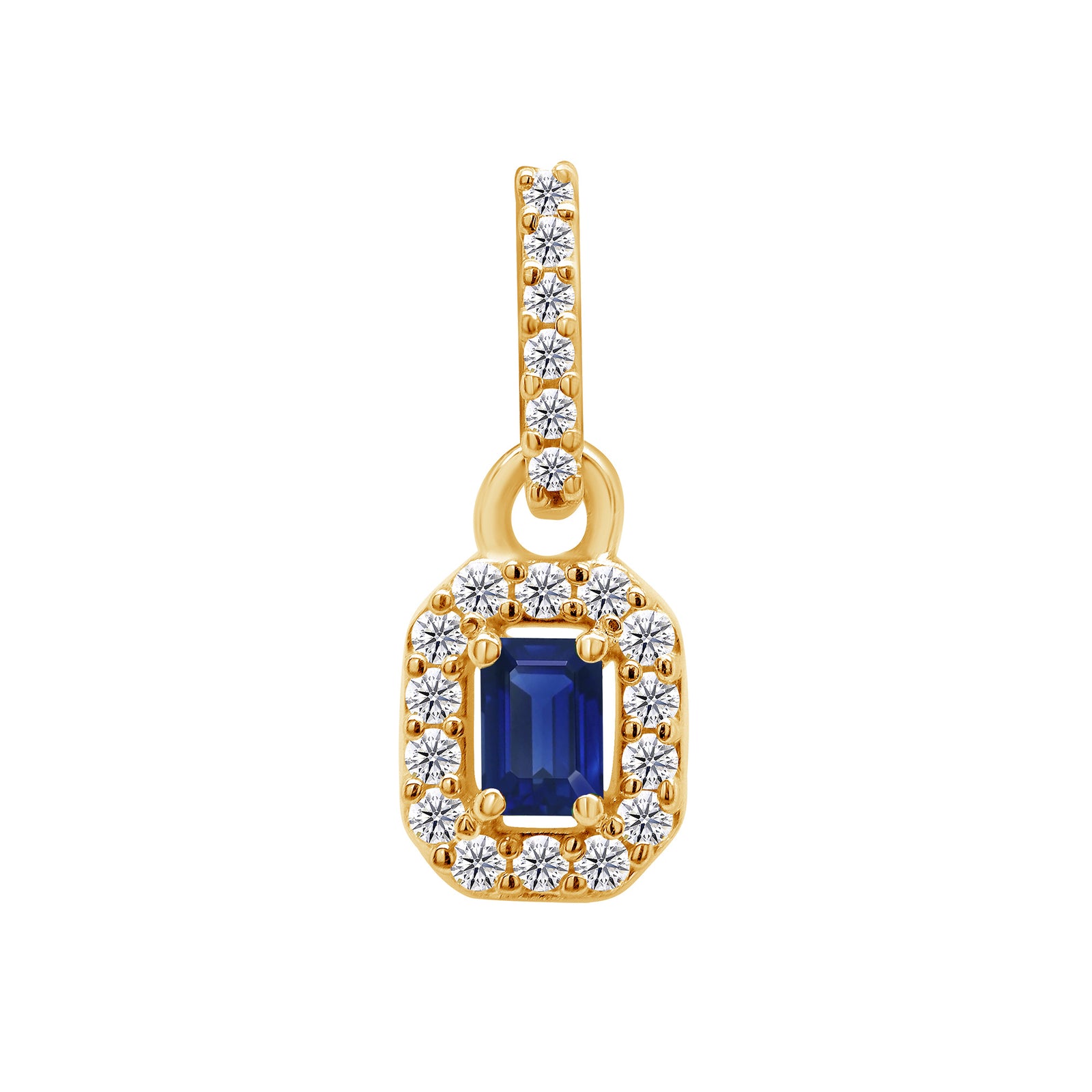 9ct gold sapphire & diamond pendant 0.07ct