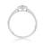 9ct white gold 4x3mm oval sapphire & diamond cluster ring 0.03ct