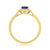 9ct gold 7x5mm oval sapphire & diamond cluster ring 0.07ct