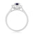 9ct white gold 7x5mm oval sapphire & diamond cluster ring 0.11ct