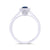 9ct white gold 6x4mm oval sapphire & diamond cluster ring 0.10ct