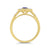 9ct gold 6x4mm oval sapphire & antique style diamond cluster ring 0.18ct