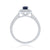 9ct white gold 6x4mm oval sapphire & two row diamond cluster ring 0.20ct