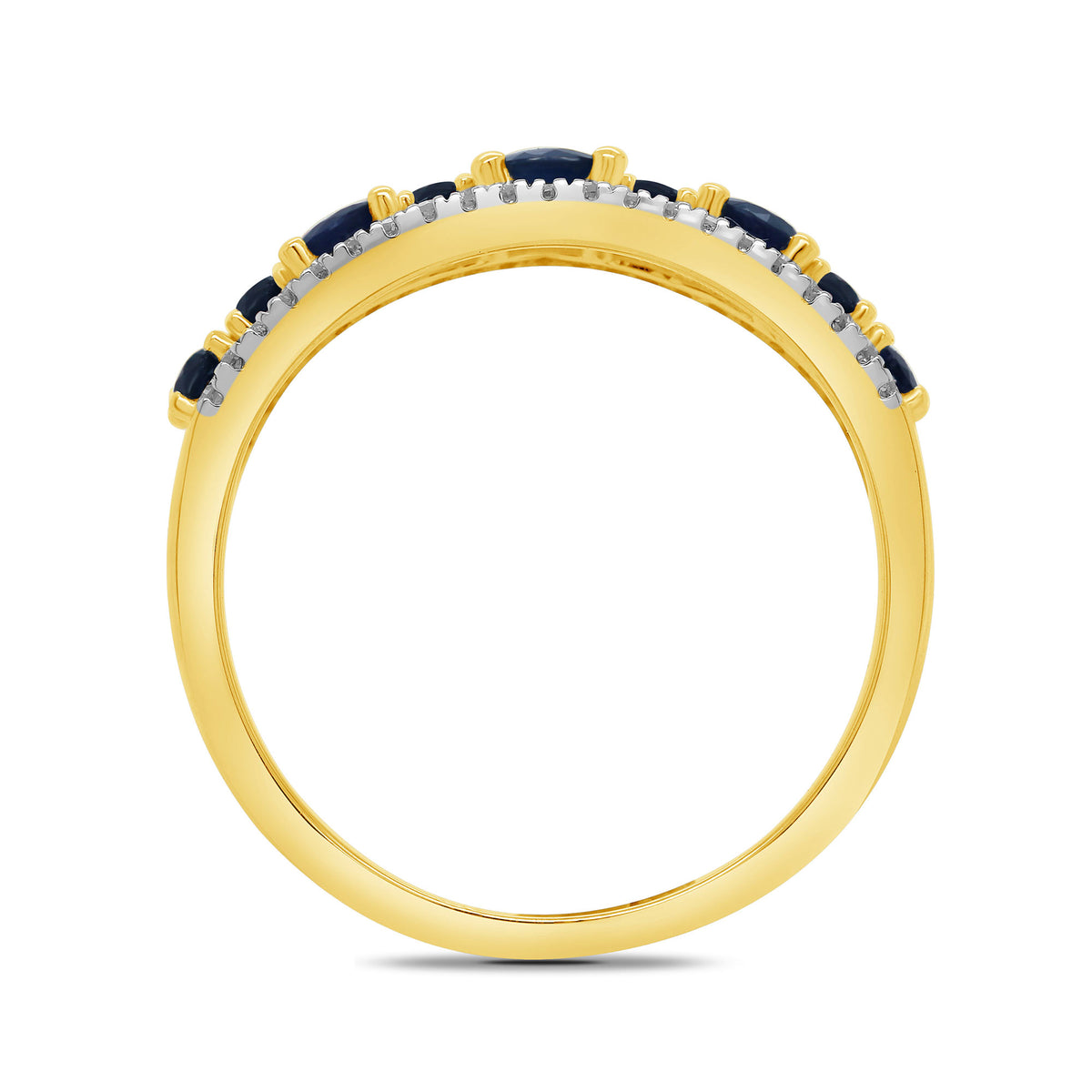 9ct gold sapphire & diamond half et ring 0.17ct