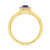 9ct gold 6x4mm octagon cut sapphire & diamond cluster ring  0.10ct