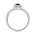 9ct white gold 6x4mm octagon cut sapphire & diamond cluster ring  0.10ct