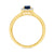 9ct gold 6x4mm oval sapphire & diamond cluster ring  0.10ct