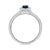 9ct white gold 6x4mm oval sapphire & diamond cluster ring  0.10ct