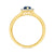 9ct gold 6x4mm pear shape sapphire & diamond cluster ring  0.10ct