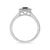 9ct white gold 6x4mm octagon sapphire & brilliant & baguette cut diamond cluster ring 0.20ct