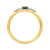 9ct gold 6x4mm octagon sapphire & diamond cluster ring 0.10ct