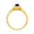 9ct gold 6x4mm octagon sapphire & diamond cluster ring 0.14ct