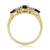 9ct 5x4mm oval sapphire with two 4x3mm pear shape sapphires & diamond ring 0.11ct