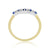 9ct gold 2mm round sapphire & diamond wishbone ring 0.11ct