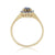 9ct gold 6x4mm oval sapphire & diamond cluster ring 0.12ct