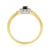9ct gold 5x3mm oval sapphire & diamond cluster ring with crossover shank 0.11ct