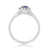 9ct white gold 6x4mm oval tanzanite & diamond cluster ring  0.14ct