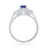 9ct white gold 5mm cushion shape tanzanite & diamond ring 0.15ct