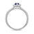 9ct white gold 6x4mm pear shape tanzanite & diamond cluster ring with diamond set shoulders 0.20ct