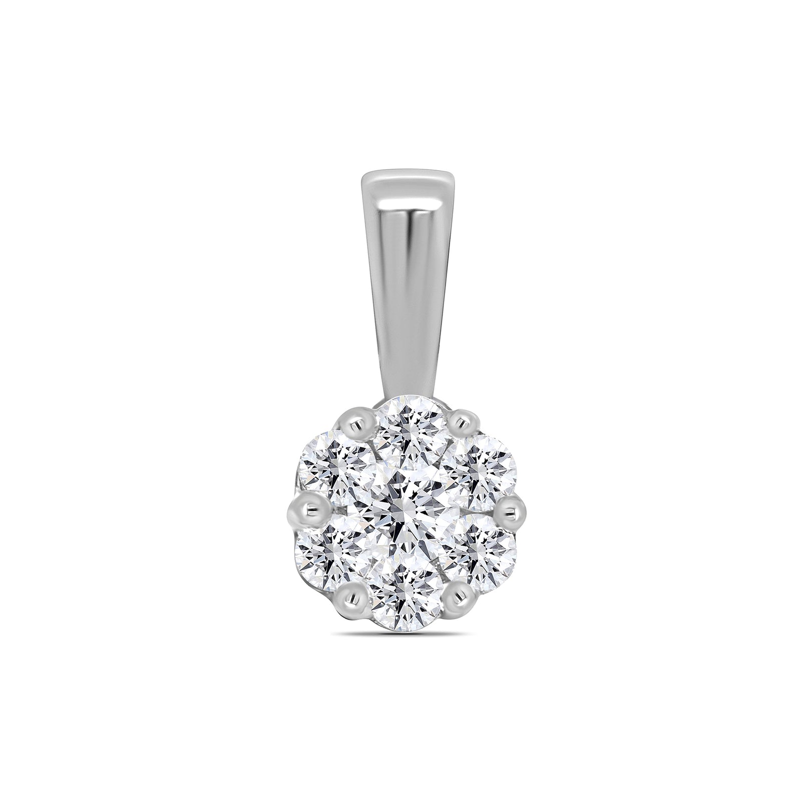 Platinum diamond set cluster pendant 0.40ct H/Si