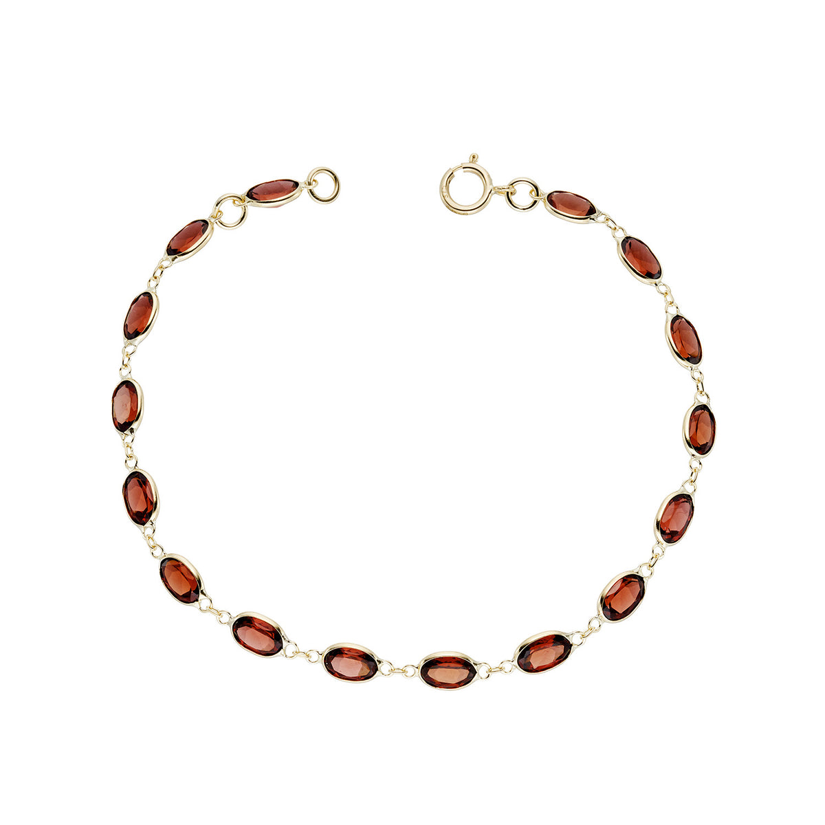 9ct gold garnet handmade bracelet