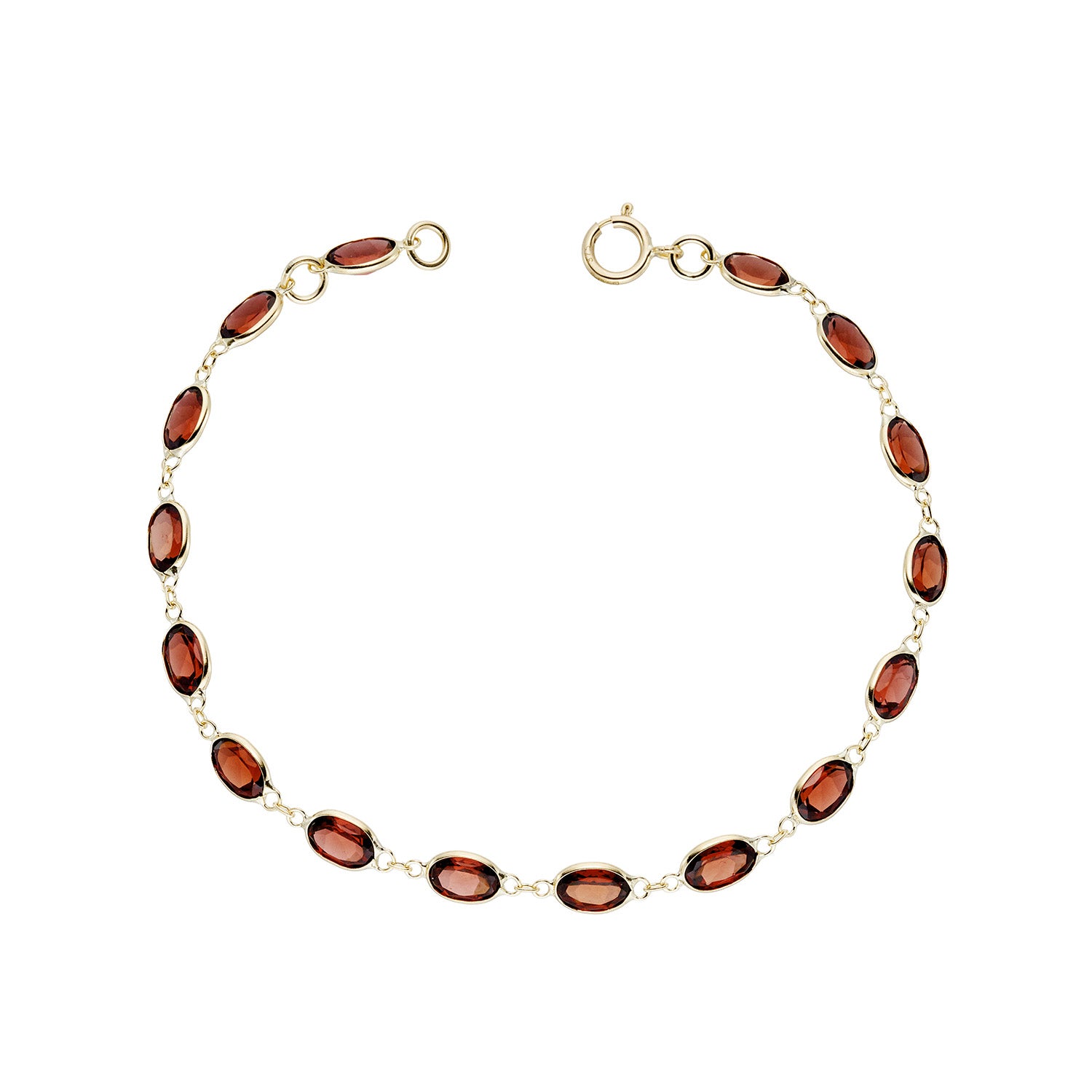 9ct gold garnet handmade bracelet