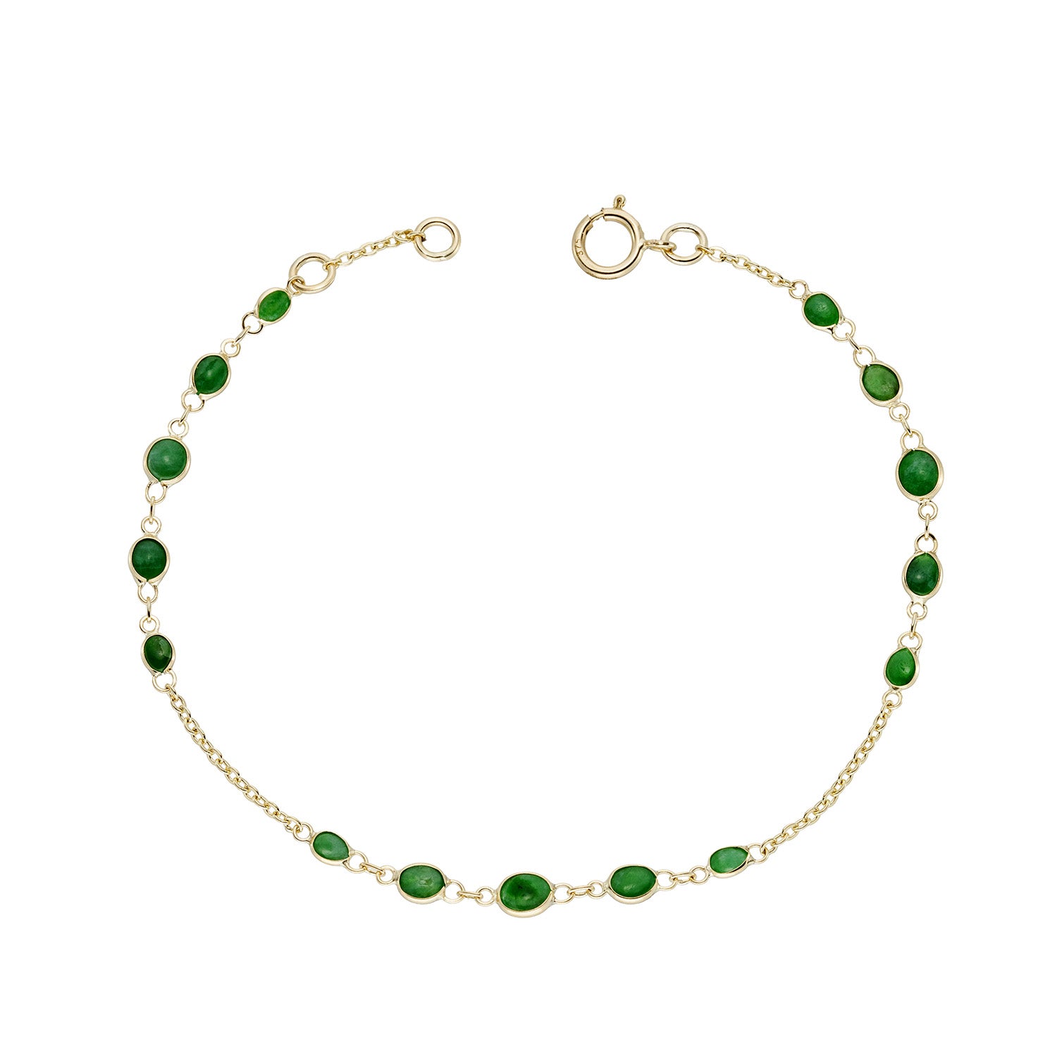 9ct gold jade handmade bracelet