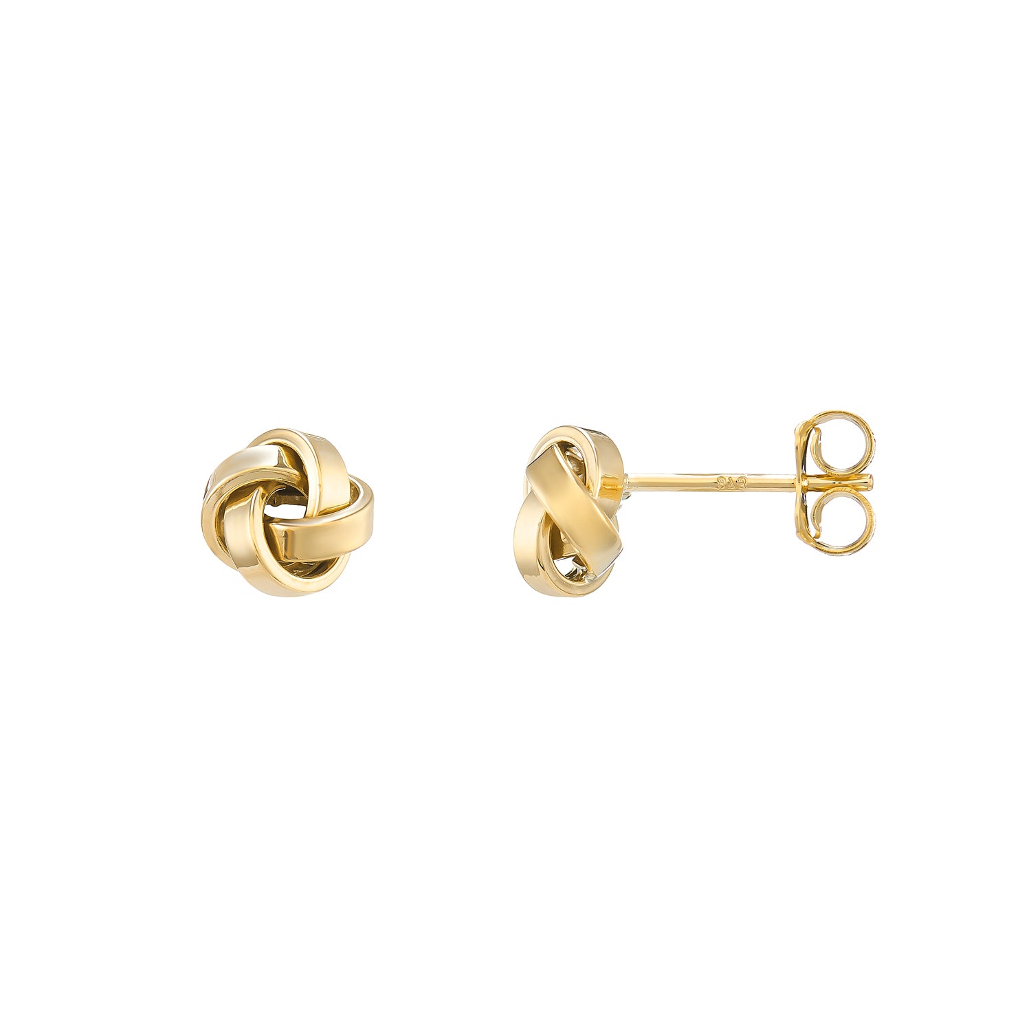 9ct gold knot stud earrings