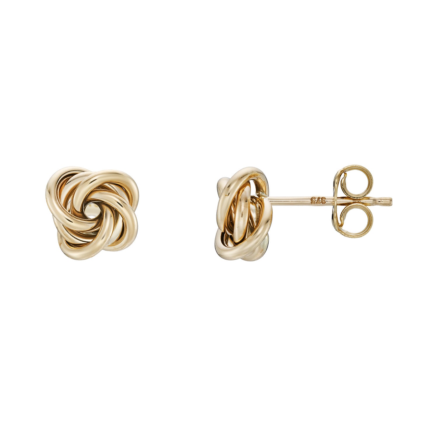 9ct gold knot studs