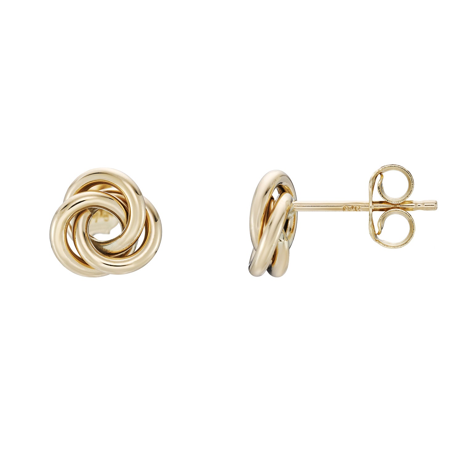 9ct gold knot studs