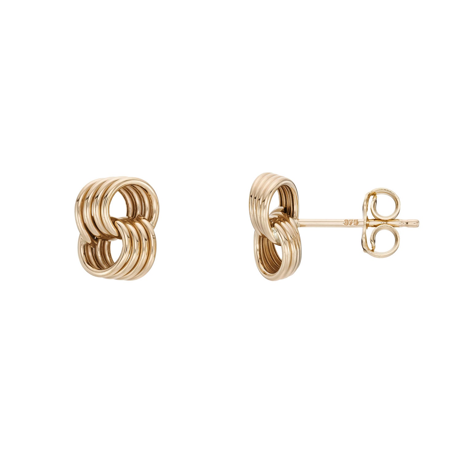 9ct gold knot studs