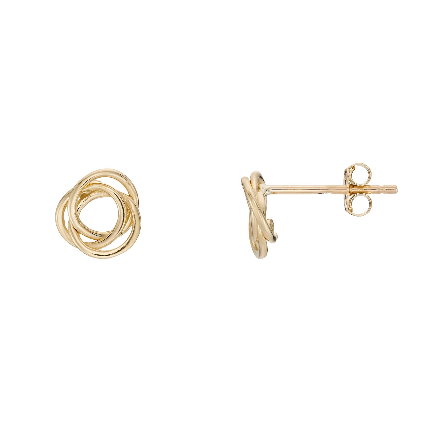 9ct gold knot studs