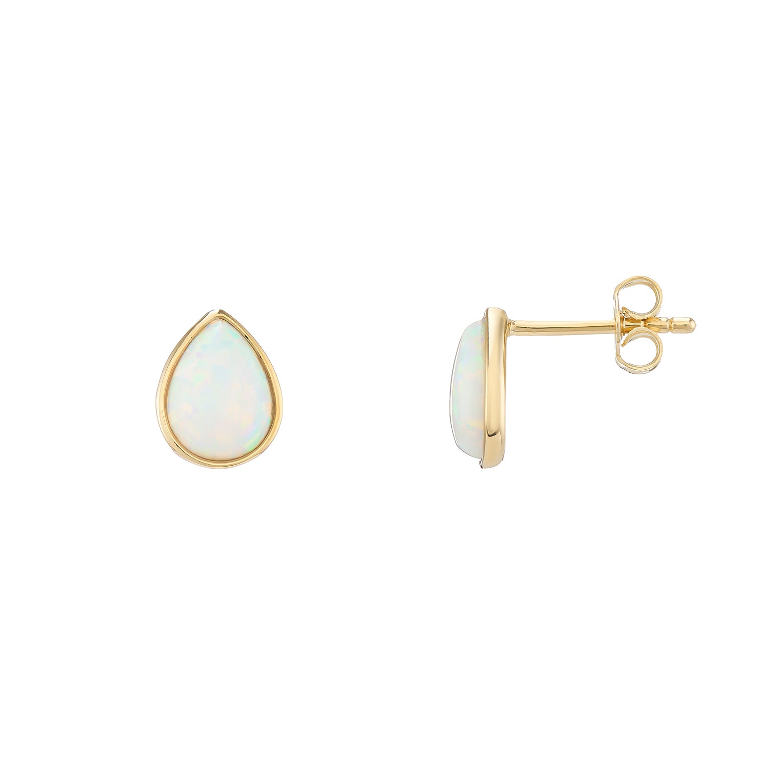 9ct gold Created Opal Studs