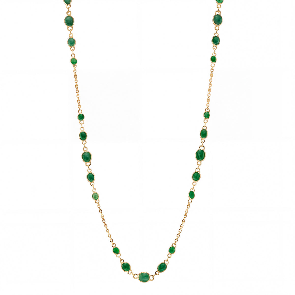 9ct gold 18" jade handmade necklace
