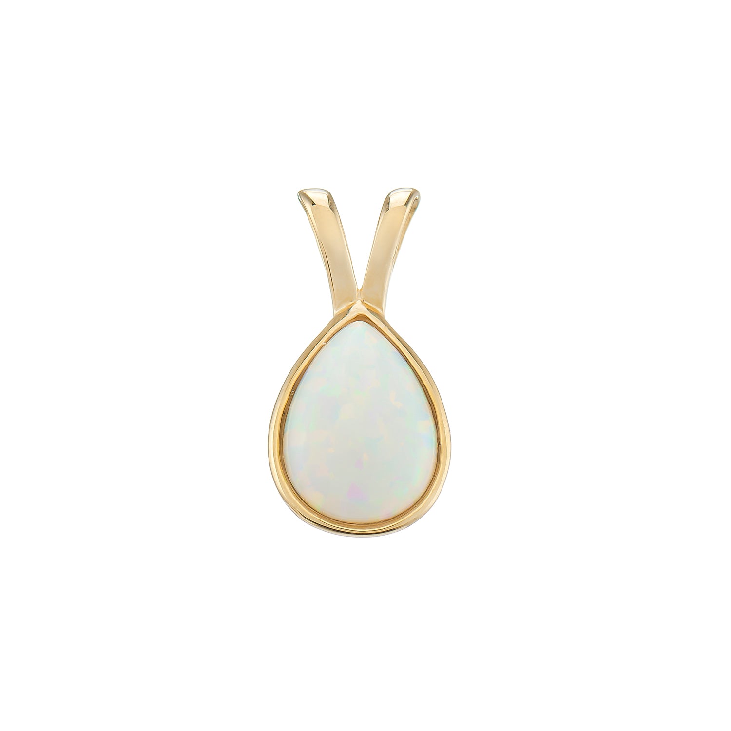 9ct gold created opal pendant