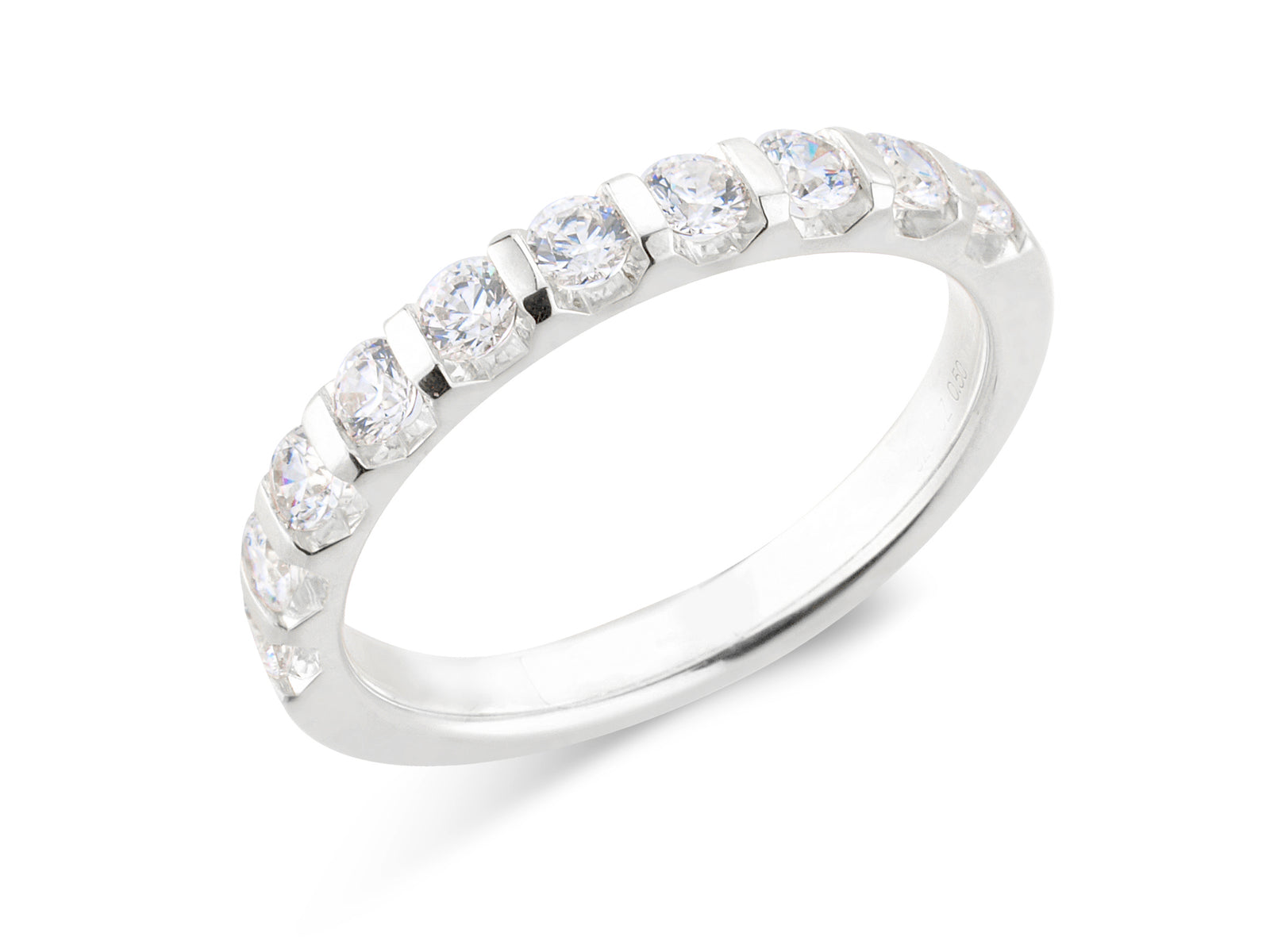 0.50ct bar set brilliant cut diamond band ring