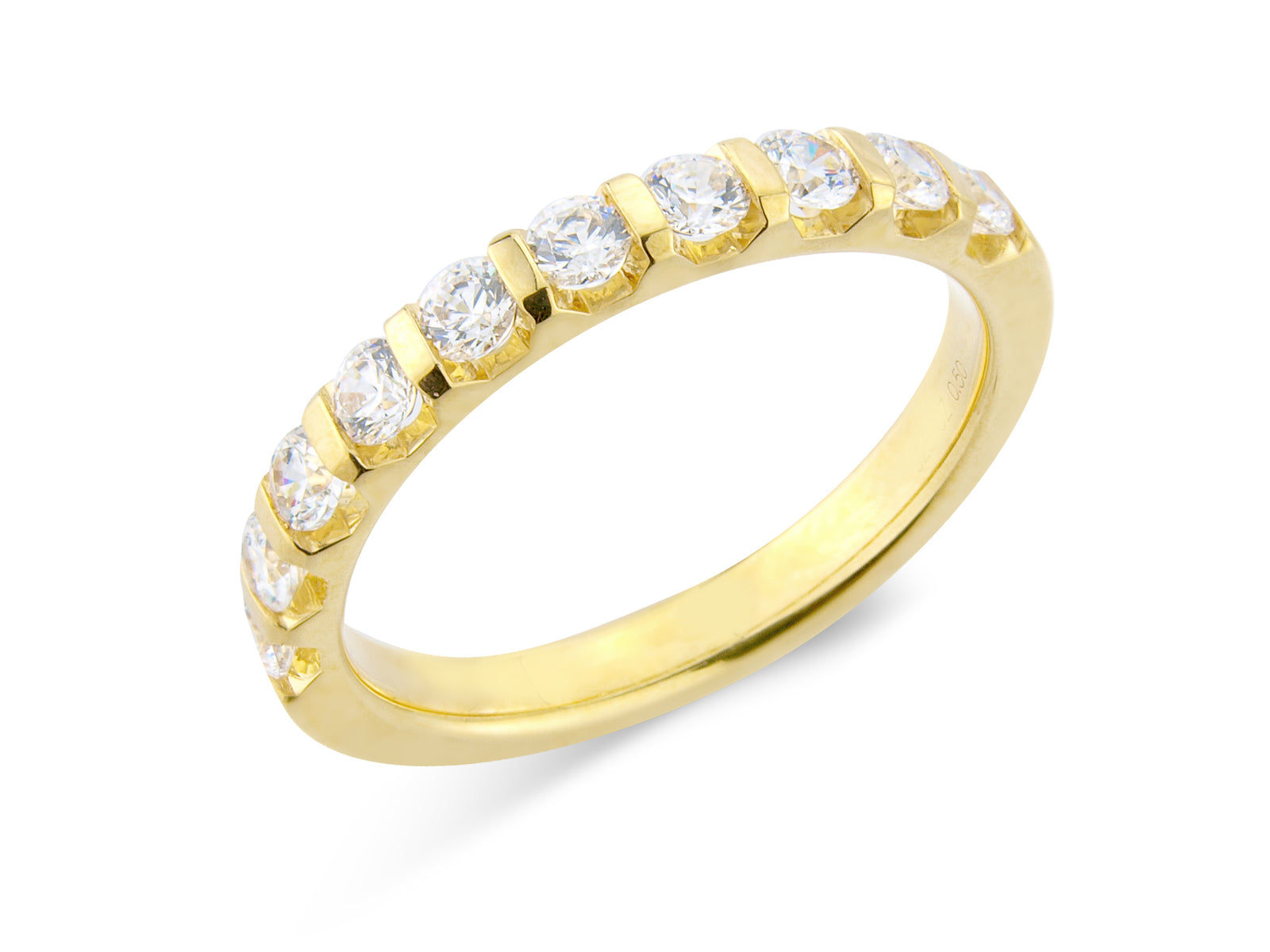 0.50ct bar set brilliant cut diamond band ring