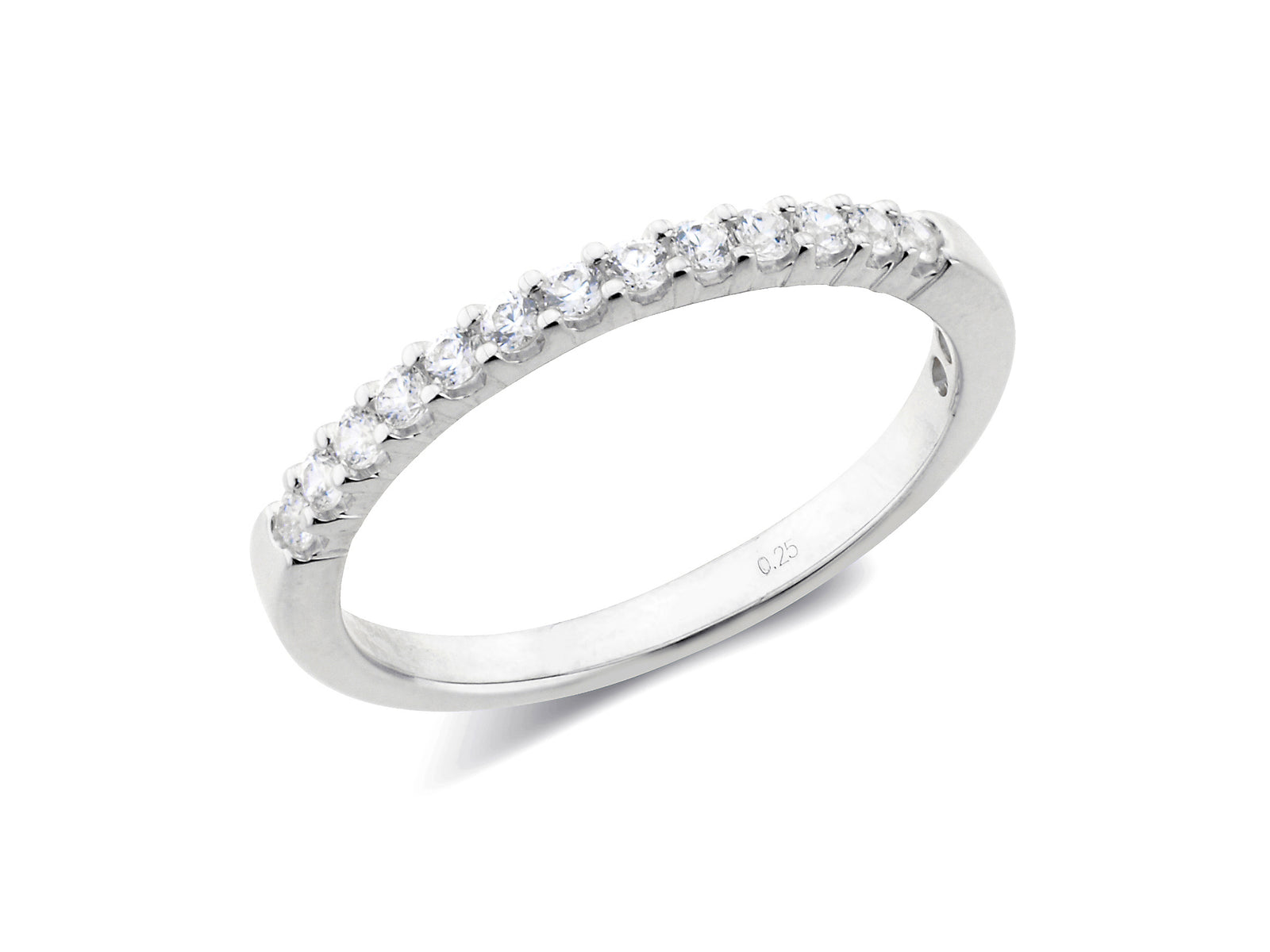 0.25ct claw set brilliant cut diamond band ring