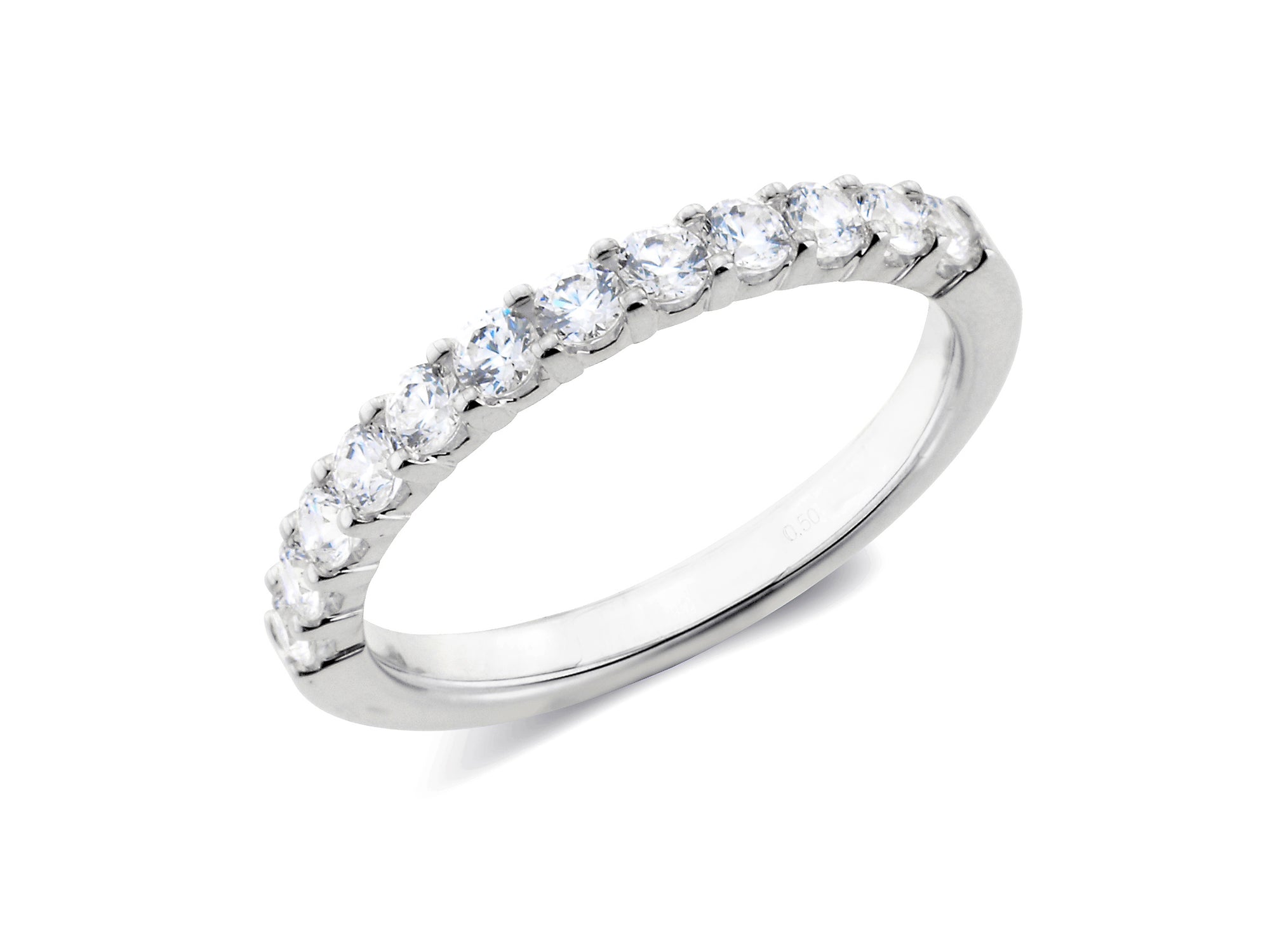 0.50ct claw set brilliant cut diamond band ring
