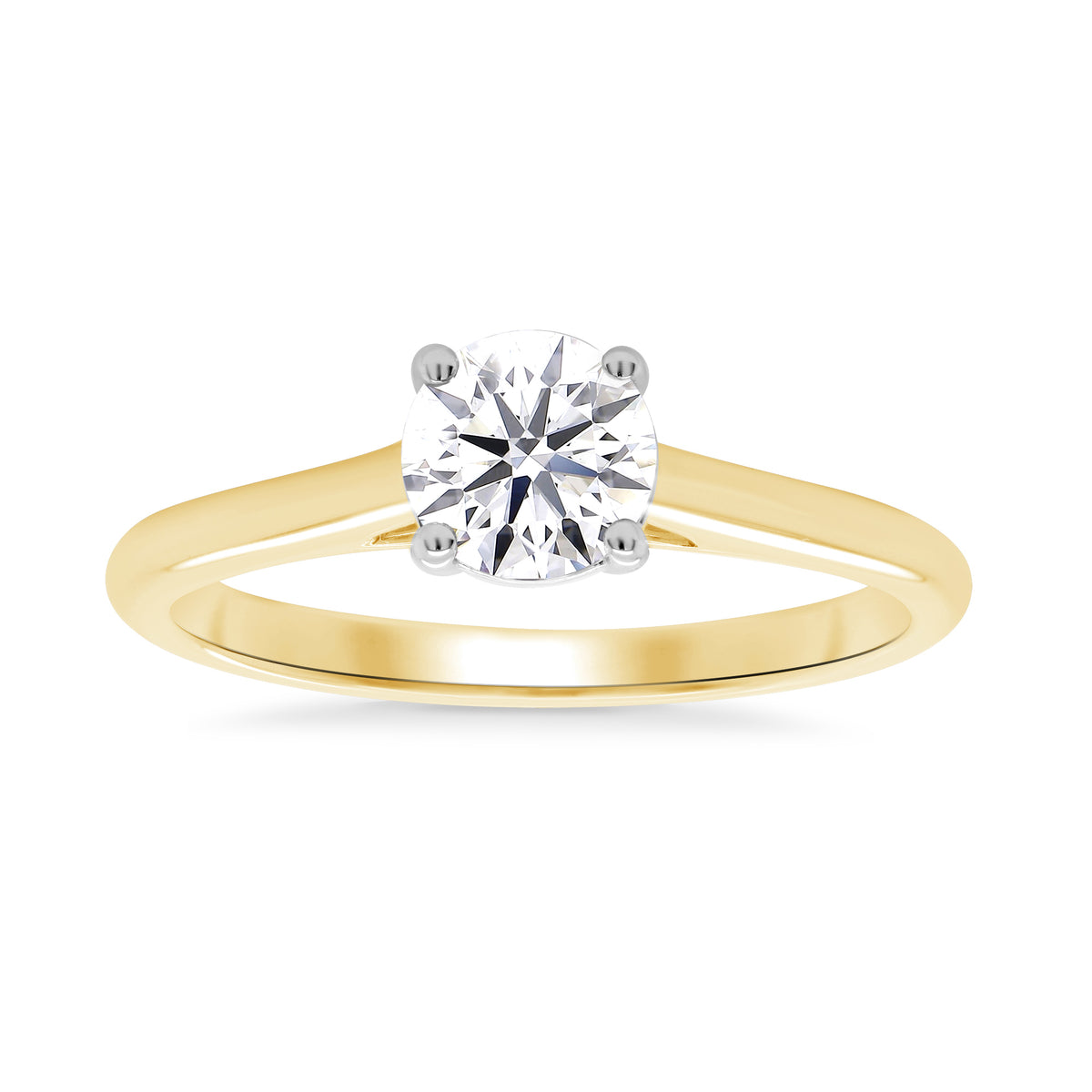 9ct gold lab grown E/VS Diamond single stone 4 claw ring 0.75cts LG