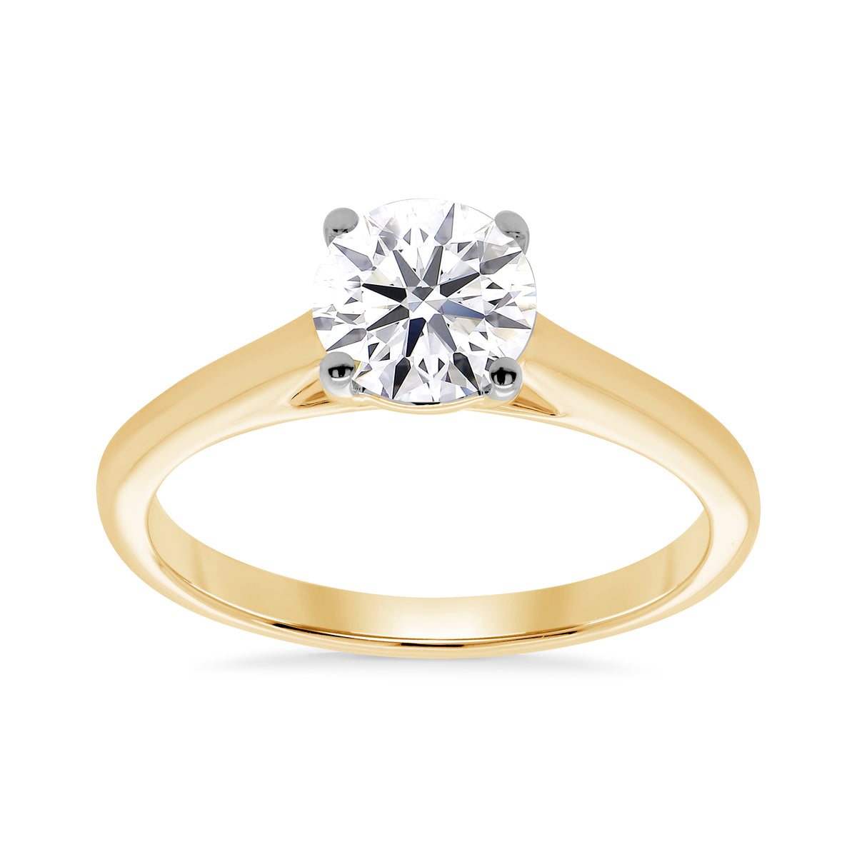 9ct gold lab grown E/VS Diamond single stone 4 claw ring 1.00cts LG