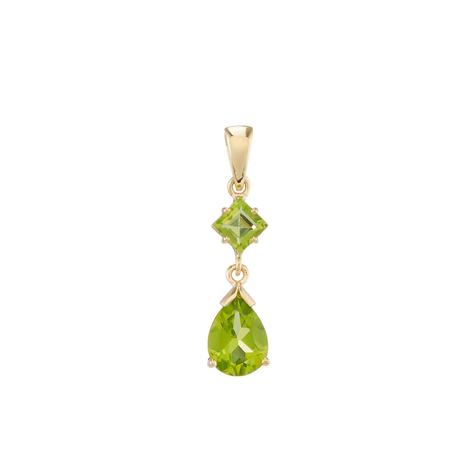 9ct gold pear shape peridot fancy pendant